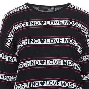 NWT Love MOSCHINO STRIP LOGO DETAILS WOMAN SWEATER SIZE US XL​​​